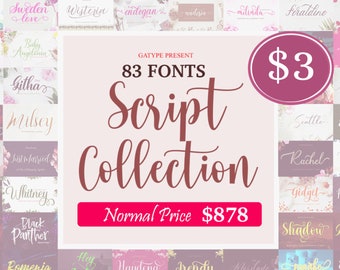 Script font bundle, Cursive Fonts, Big font bundle, Planner Fonts, Cricut fonts, Goodnotes Font, Digital Fonts, Fancy Fonts