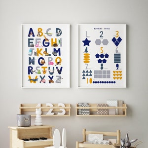 Navy alphabet print, Animal alphabet print,  Nursery decor, Nursery wall art, kids room decor, Alphabet art print, Alphabet letter print