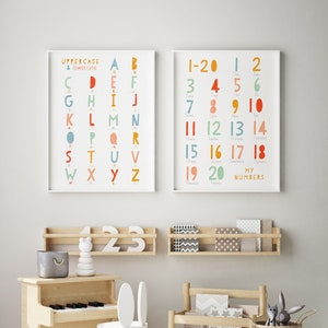 Alphabet print, alphabet poster,  Nursery decor, Nursery wall art, kids room decor, Alphabet art print, Alphabet letter print, abc poster