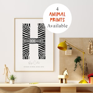 Impresión personalizada de nombre inicial / Arte infantil / Decoración de dormitorio de niña / Decoración de dormitorio de niño / Arte de pared infantil / Decoración de pared de dormitorio infantil