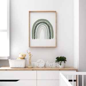 Arte de pared de arcoíris, arte de pared de guardería, póster de arcoíris, decoración de guardería de bebé niño, decoración de habitación de niños, decoración de habitación de guardería, arte de pared de arcoíris para niños