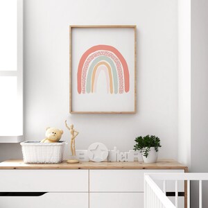 Arte de pared de arcoíris, póster de arcoíris, decoración de guardería para niñas, decoración de habitación de niñas, arte de pared de guardería, decoración de guardería, arte de pared de arcoíris para niños