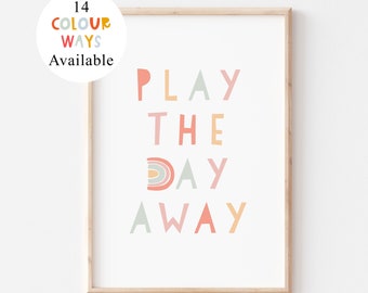 Pastel Play quote, Nursery decor, Nursery wall art, kids room decor, fun kids quote, baby room decor, quote prints wall art