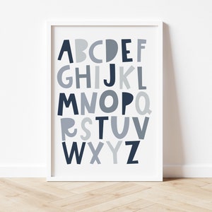 Alphabet Print | Nursery Wall Art | Alphabet Poster | Nursery Print | ABC Wall Art | Abc Poster | Nursery Decor | Playroom Prints, Wall Art