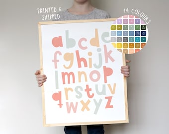 Alfabeto em tons pastel | Alfabeto para quarto de bebê | Arte de parede para quarto infantil | Decoração de parede para quarto de criança | Quadros para quarto de bebê | Decoração para quarto de bebê