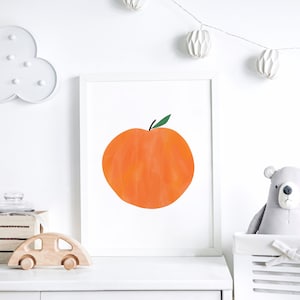 Peach wall art print, Fruit wall decor, Nursery Wall Art, fruit print, Kitchen Peach fruit print, Nursery Decor, Wall art,