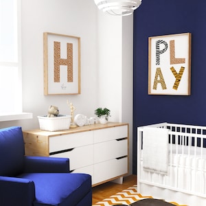 Impresión personalizada de nombre inicial / Arte infantil / Decoración de dormitorio de niña / Decoración de dormitorio de niño / Arte de pared infantil / Decoración de pared de dormitorio infantil