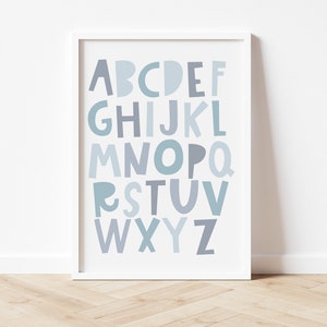 Alphabet Print | Nursery Wall Art | Alphabet Poster | Nursery Print | ABC Wall Art | Abc Poster | Nursery Decor | Playroom Prints, Wall Art