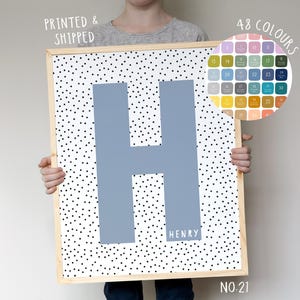 Personalised Initial Name Print | Nursery Print | Boys Bedroom Decor | Nursery Wall Art | Children's Bedroom Wall Decor | Nursery Art