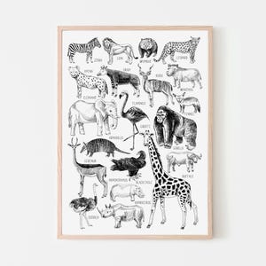 Safari Animal Nursery Art Print: Kids Room Decor