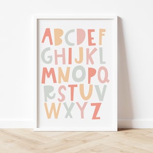 Alphabet Print | Nursery Decor | Nursery Wall Art | Alphabet Poster | ABC Wall Art | Educational Print | Childrens bedroom wall decor |