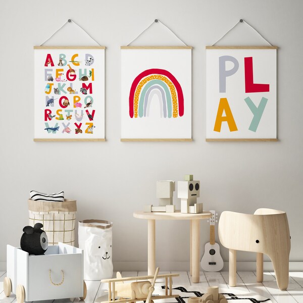Alphabet print, Animal alphabet print,  Nursery decor, Nursery wall art, kids room decor, Alphabet art print, Alphabet letter print
