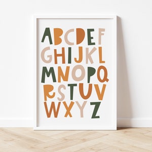 Alphabet Print | Nursery Decor | Nursery Wall Art | Alphabet Poster | ABC Wall Art | Educational Print | Childrens framed wall decor |