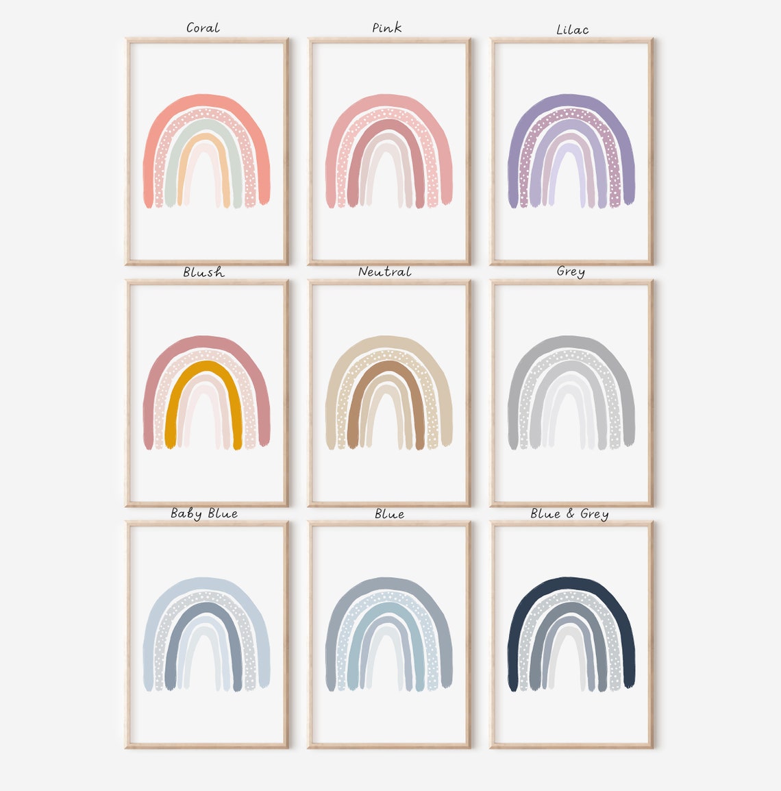 Rainbow Wall Art Nursery Wall Art Rainbow Poster Baby Boy Etsy UK