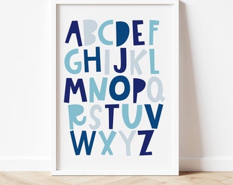 Alphabet Print | Nursery Decor | Nursery Wall Art | Alphabet Poster | Nursery Print| Children's Wall Art | ABC Wall Art | Alphabet Art