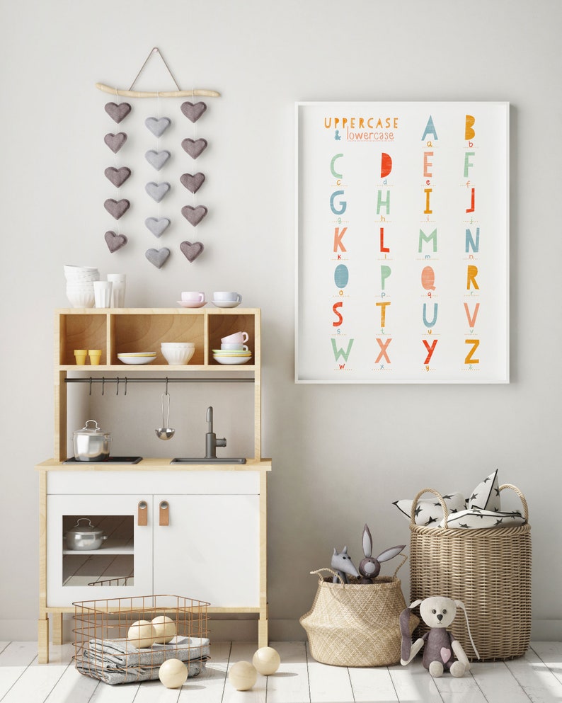 Alphabet Print Alphabet Poster Nursery Decor Nursery Wall Etsy