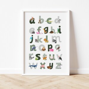 Nursery Print | Animal Alphabet Print | Nursery decor | Nursery wall art | kids room decor | Alphabet Art Print | Boys Bedroom Decor