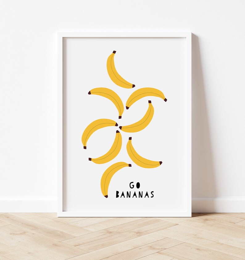 Banana Wall Art Print Fruit Wall Art Nursery Wall Art Etsy