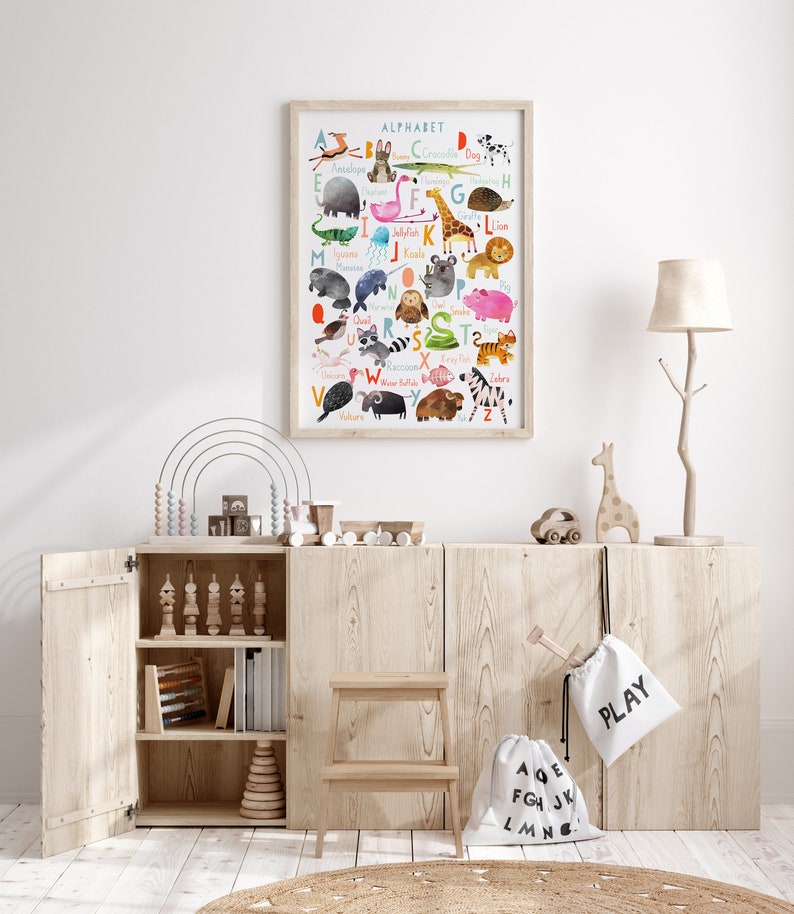 Animal Alphabet Print Nursery Decor Animal Nursery Prints Etsy