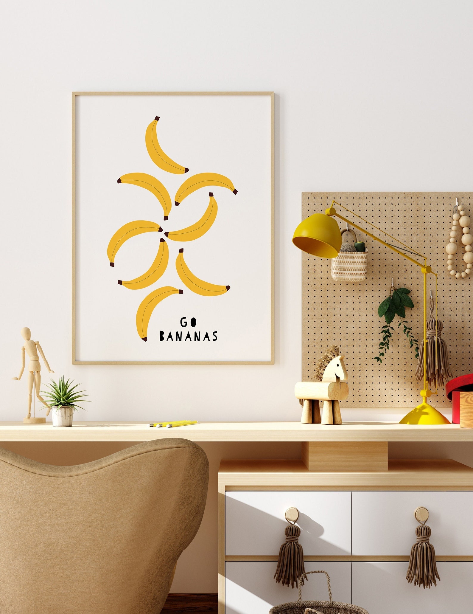 Banana Wall Art Print Fruit Wall Art Nursery Wall Art Etsy