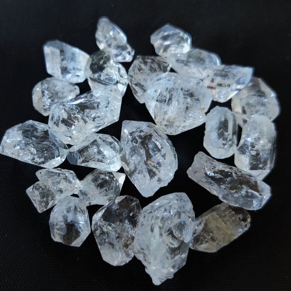 AAA Quality 25 PC LOT Herkimer Diamond Raw Stone, Herkimer Diamond Natural Gemstone Raw, Healing Crystal Raw 8x10 mm 10x12, 15x20 Mm Size