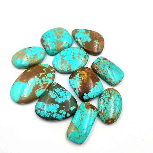Wholesale Lot Natural Tibetan Turquoise stone 5 PC / 10 PC Lot mix shape 25 to 30 MM cabochon gemstone jewelry stone Free shipping