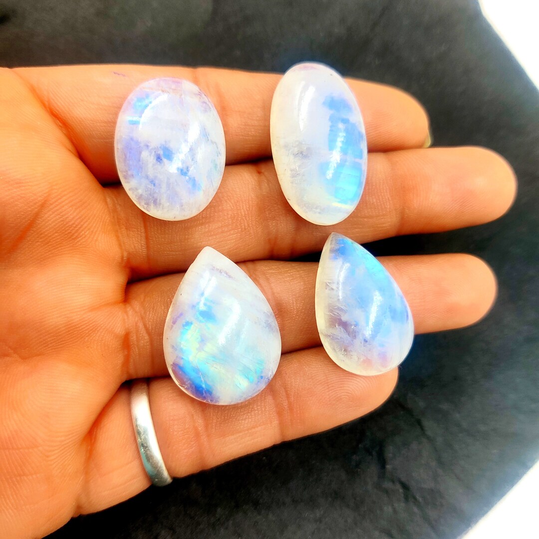 AAA Quality Rainbow Moon Stone Cabochon Gemstone June Birth Etsy