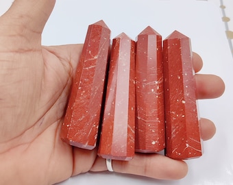 50 grams + Natural Red Jasper Tower, Red jasper Point, Energy Crystal Tower, Obelisk Crystal, Healing Crystals, 3''-3.5'