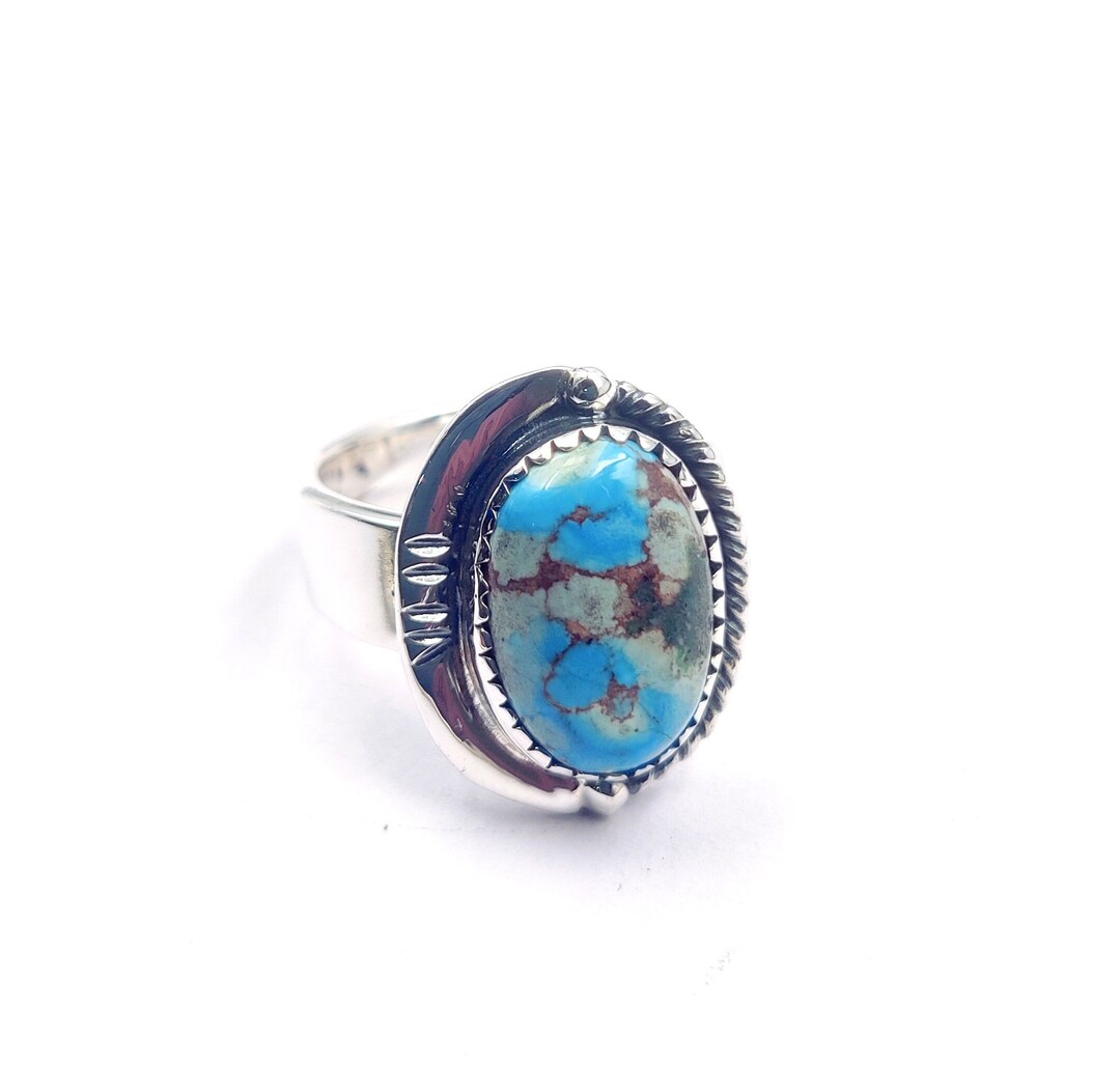 Beautiful Golden Hills Turquoise Stone Ring, Southwest Handmade ...