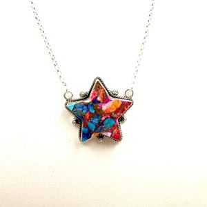 Beautiful Star Pink Dalia turquoise Necklace Southwest Handmade 92.5 Sterling Silver Bar Necklace,18&quot;length long necklace+ 2 inch extender