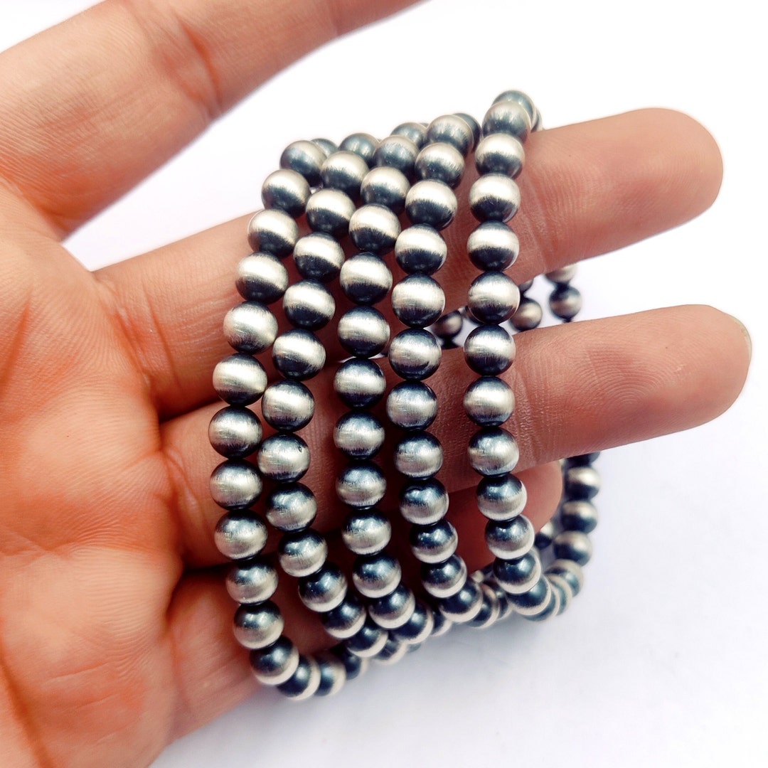 Southwest Elements 8-8.5mm Gemstone Bead & Sterling Silver Navajo Pearl Bracelet main image 1