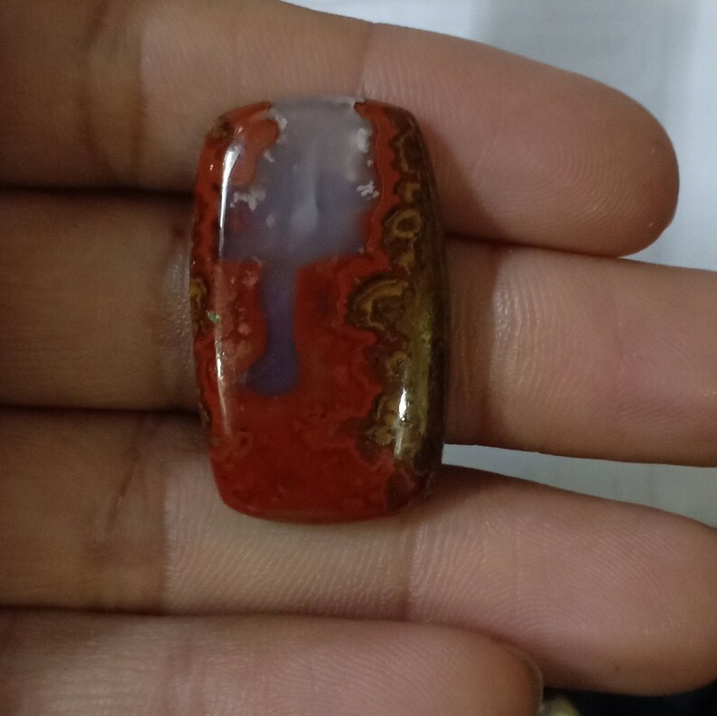 Natural Moroccan Seam Agate 20x22x5 mm Octagon shape gemstone