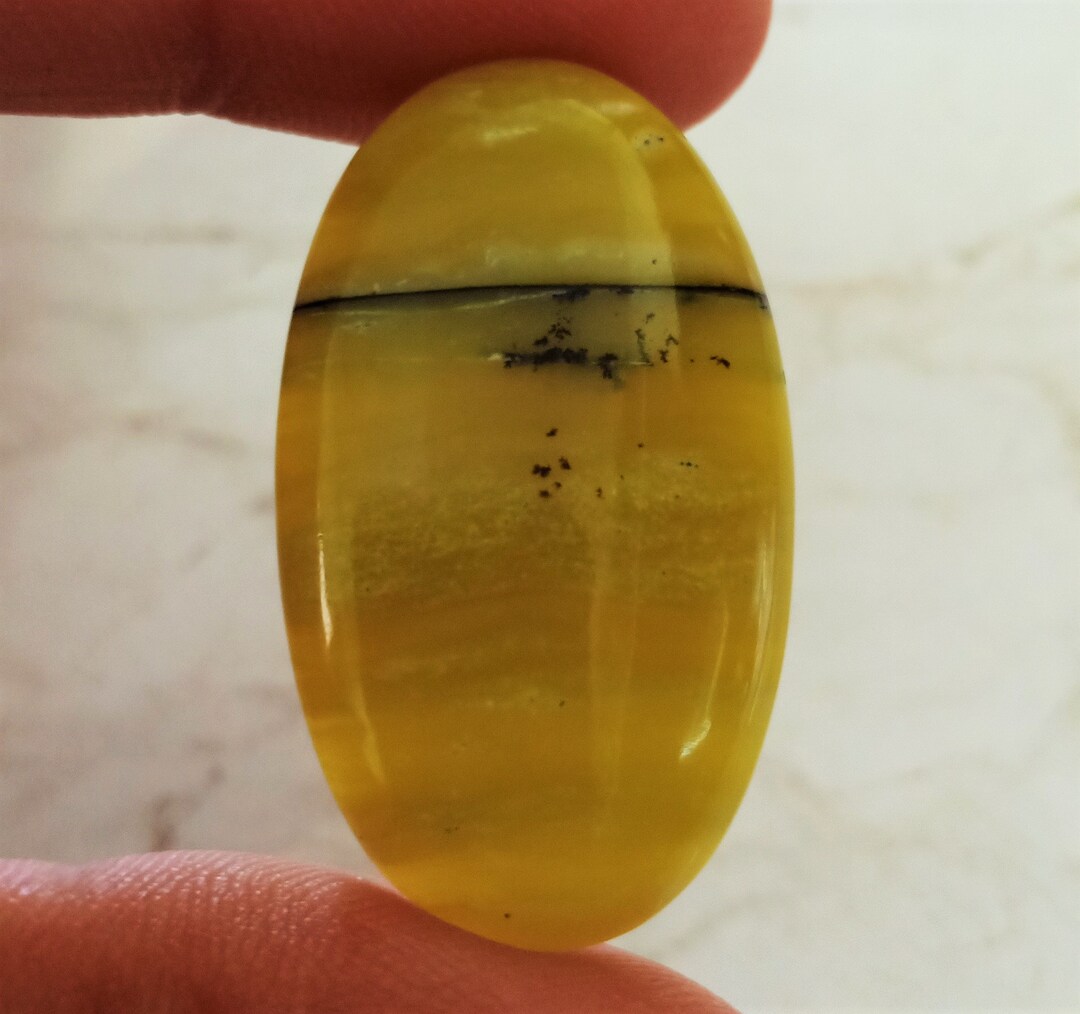 Natural AAA Quality Yellow Opal 21x45x6 Oval Shape Genuine Gemstone ...