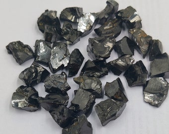 SilverShungite / Elite Shungite Raw Stone, 10 / 25 Piece LOT Natural  Shungite Gemstone, Healing Crystal Raw 8x10, 10x12, 15x20 Mm Size