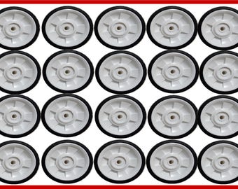 6" Inch PLASTIC WHEELS, Diamond Tread, 1/2" Hub-Mowers, Carts, Crafts and More! 40 Wheels - Closeout Sale!