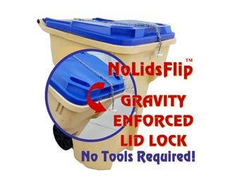 Stop Trash Cans From Blowing Over, Wind Proof No Lids Flip Lid Lock, No Tools or Drill Holes Required, Opens Automatically for Dumping