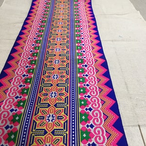 7.8  inches x 1 yard Hmong fabric ribbon (D109)
