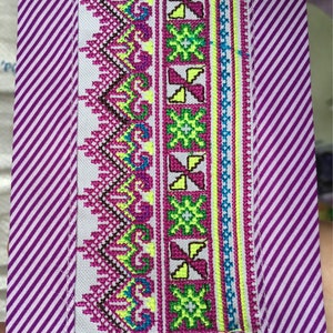 3.7 inches ”x 1 yard Hmong embroidery fabric (T42)