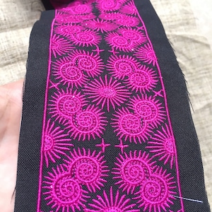 1 yard Hmong embroidery fabric ribbon ( T45)