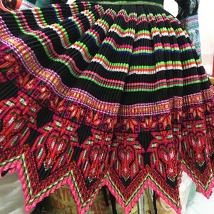 Hmong hand cross stitch embroidery skirt vintage ( V6)