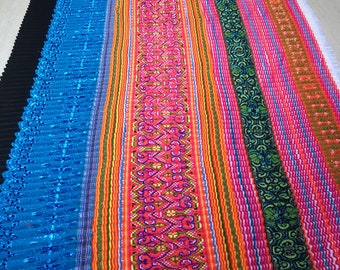 20”x2.6 yards machine embroidery Hmong fabric vintage ( 49D)