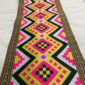 7.8  inches x 1 yard Hmong fabric ribbon (D123)