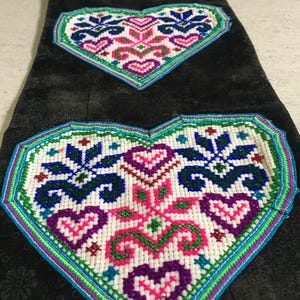 RARE Hmong hand cross stitch embroidery fabric vintage 20.5 inches x6.7 inches (Y220)
