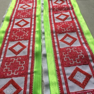 4.2 inchesx 1 yard Hmong embroidery ribbon( 827C)
