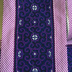 4.5” x1 yard Hmong embroidery fabric ribbon (T41)