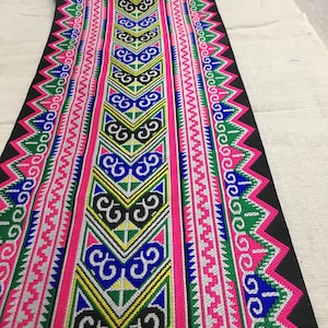 7.8  inches x 1 yard Hmong fabric ribbon (D116)