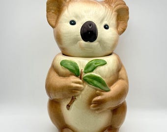 Vintage Metlox Poppytrail Koala Koekjestrommel Eucalyptus Californisch aardewerk