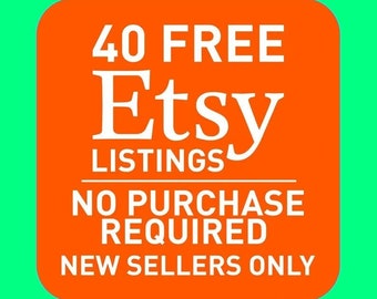 40 gratis Etsy-vermeldingen om een nieuwe winkel te openen **GEEN AANKOOP** voor nieuwe verkopers Ontvang 40 gratis vermeldingen, link in beschrijving, 100% gratis