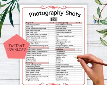 Wedding Photography Checklist template, Wedding photographer business forms, Printable templates for photographers