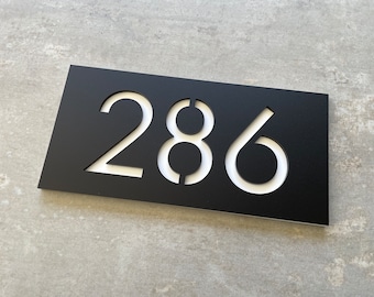 House Numbers | House Number Signs | Housewarming Gift | Letterbox Numbers | Mailbox Address Sign Plaque | Edge Rectangle 20x10cm